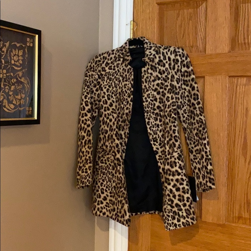 Zara wool cheetah print coat